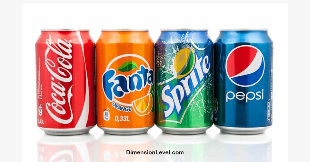 Four Standard Soda Cans